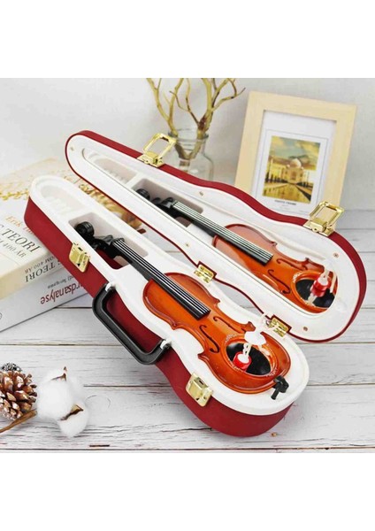 Keman Çantalı Müzik Kutusu Dans Eden Balerin Aynalı Nostaljik Hediyelik Özel Dekoratif Masaüstü Aksesuar fırsatları