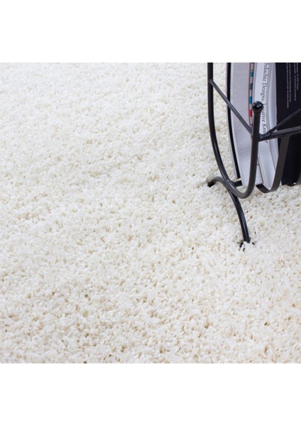 Yüksek Tüylü 30 mm Hav Yüksekliğinde Düz Krem Renkli Shaggy Halı fiyatları