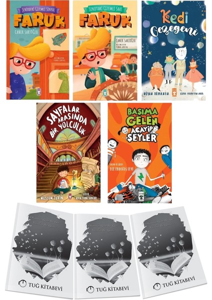 Sınıftaki Gizem Li Saat - Faruk-Şehirdeki Gizem Li Sinyal - Faruk-Kedi Gezegeni-Sayfalar Arasında Bir Yolculuk-Başıma Gelen Acayip Şeyler 5li Set + Hediyeli