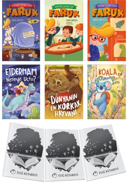 Sınıftaki Gizem Li Saat - Faruk-Uzaydaki Gizem Li Robot - Faruk-Şehirdeki Gizem Li Sinyal - Faruk-Ejderham Nereye Uçtu-Dünyanın En Korkak Hayvanı-Koala Olmanın Sırrı 6lı Set + Hediyeli