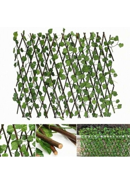 Ayarlanabilir Akordeon Dekoratif Yapay Sarmaşıklı Çit 3X120 cm