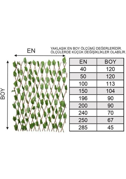 Ayarlanabilir Akordeon Dekoratif Yapay Sarmaşıklı Çit 3X120 cm fırsatları