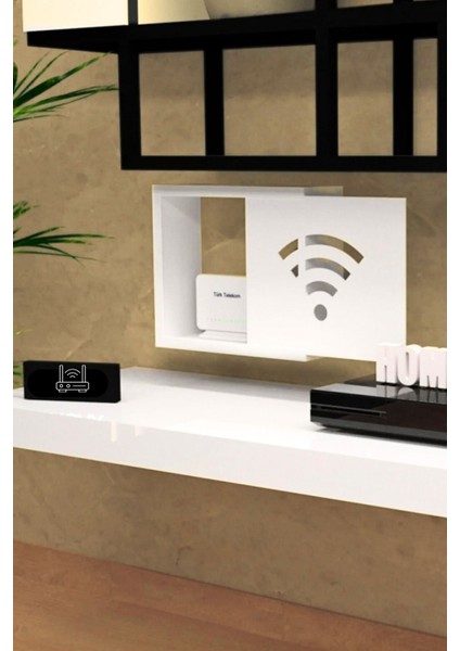 Beyaz Wi-Fi Desenli Modem ve Sigorta Saklama Kutusu, 40CM x 33CM