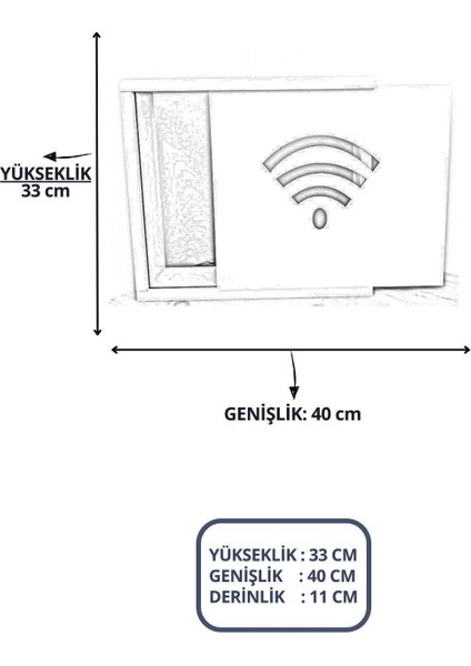 Beyaz Wi-Fi Desenli Modem ve Sigorta Saklama Kutusu, 40CM x 33CM fiyatları