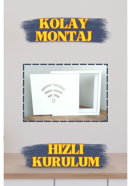 Beyaz Wi-Fi Desenli Modem ve Sigorta Saklama Kutusu, 40CM x 33CM fırsatları