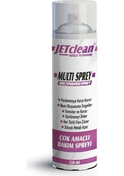 Jetclean Multı Sprey Çok Amaçlı Bakım Spreyi 250ML