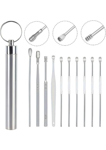 SN-27132 Paslanmaz Çelik 10'lu Kulak Temizleme Seti modelleri