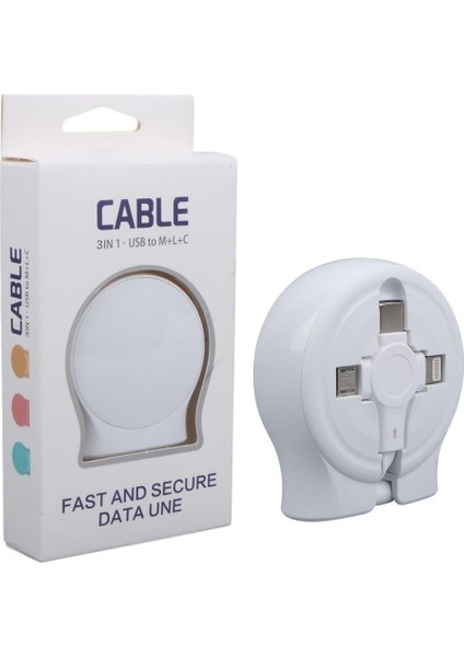 PM-27143 1 Metre Makaralı 3ın1 Şarj Kablosu (Lightning - Type-C - Micro Usb) modelleri