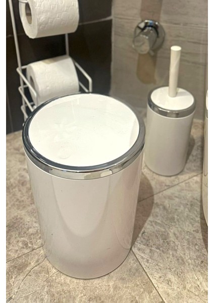 5'li Yuvarlak Banyo Seti, Akrilik, Çöp Kovası, Wc Fırçalık, Sabunluk, Diş Fırçalık, El Sabunluk indirimleri