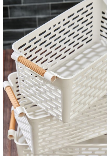 4 Adet Çok Amaçlı Plastik Tutacaklı Organizer Sepet Dolap Içi & Çekmece Düzenleyici Beyaz modelleri