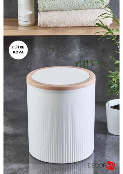 Şık ve Kullanışlı Büyük Çöp Kovası, 7 Litre, Ofis, Mutfak ve Banyo Için Ideal