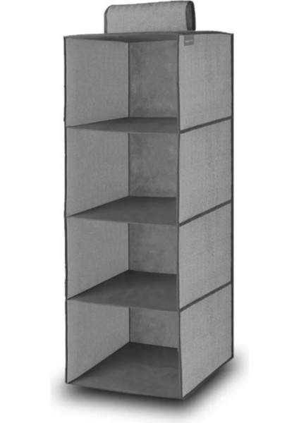 4 Bölmeli Katmanlı Cepli Askılı Elbise Giysi Dolap Katlanabilir Giysi Saklama Rafları Düzenleyici