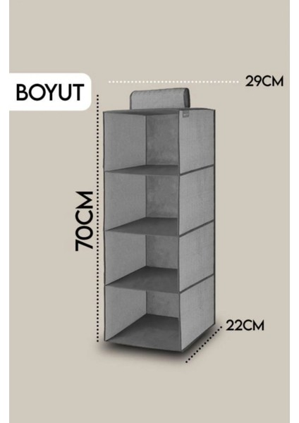 4 Bölmeli Katmanlı Cepli Askılı Elbise Giysi Dolap Katlanabilir Giysi Saklama Rafları Düzenleyici fiyatları