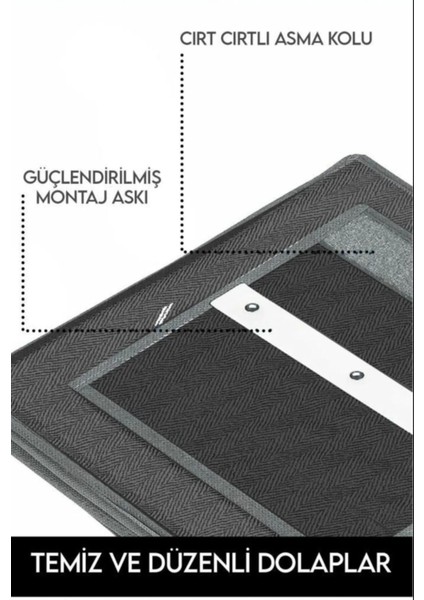 4 Bölmeli Katmanlı Cepli Askılı Elbise Giysi Dolap Katlanabilir Giysi Saklama Rafları Düzenleyici