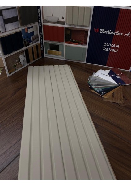 Balkanlar Mdf Duvar Paneli E Model Krem 12CM x 250CM x 12MM (1 Adet)