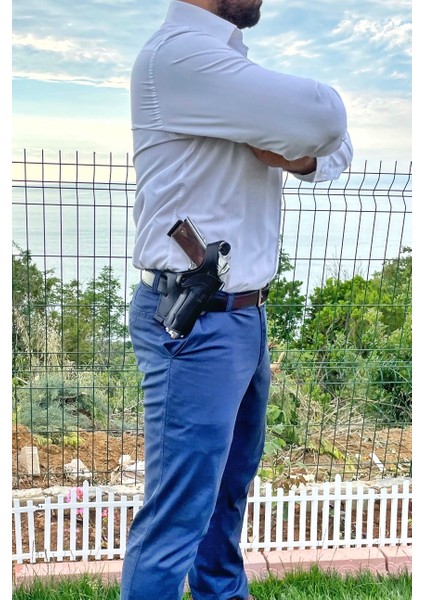 1911 Deri Silah Kılıfı - Omuz + Bel Çekim - Sağ El - Colt , Kimber, Ruger - Vaketa Deri Özel El Yapımı