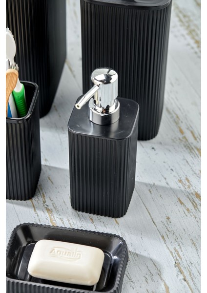 Şık 5 Parça Kare Banyo Takımı, Siyah, Pratik ve Kullanışlı Tasarım fırsatları