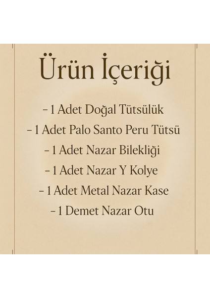 Nazardan Koruma Ritüel Seti Çelik Takı ve Spiritüel Set modelleri