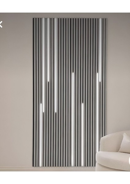 Gümüş Gri Akustik Ahşap Duvar Paneli 60X20CM, Şık ve Fonksiyonel Tasarım modelleri