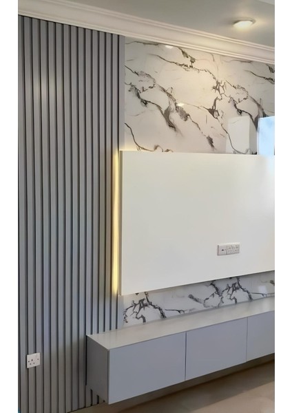 Gümüş Gri Akustik Ahşap Duvar Paneli 60X20CM, Şık ve Fonksiyonel Tasarım fırsatları