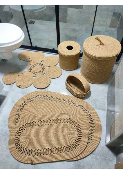 Doğal Jüt Banyo Seti, Paspas, Makyaj Sepeti ve Temizlik Ürünleri indirimleri
