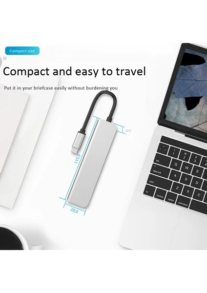 Usb-C Hub 6'sı 1 Arada – 4K Hdmı, 2x USB 3.0, Sd/tf, Pd Şarj Desteği