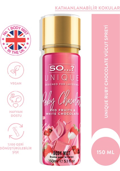 So...? Unique Ruby Chocolate Vücut Spreyi 150 ml