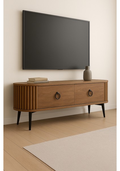 Linea Ovallı Çıtalı Şık ve Fonksiyonel Tasarım Tv Ünitesi fiyatları