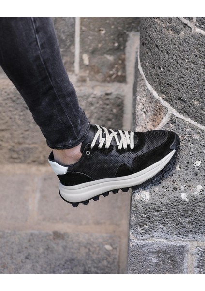 Black Reftor 0061 Deri Günlük Erkek Sneaker Ayakkabı