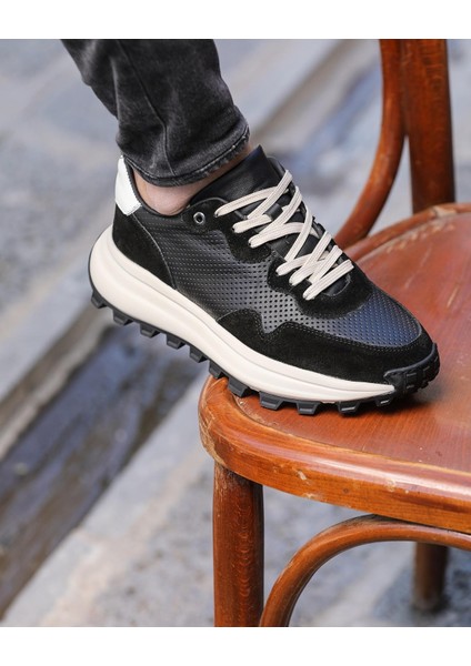 Black Reftor 0061 Deri Günlük Erkek Sneaker Ayakkabı