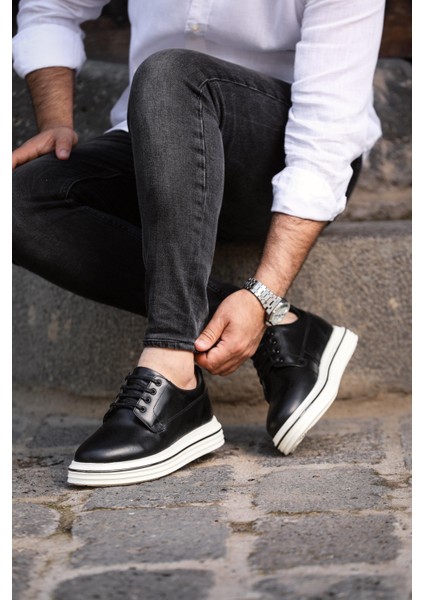 Black Lupa 0068 Hakiki Deri Günlük Erkek Sneaker Siyah