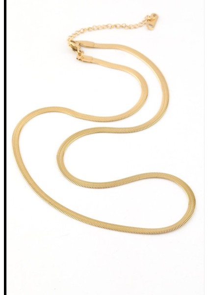 Çelik Italyan Kolye Gold 45CM