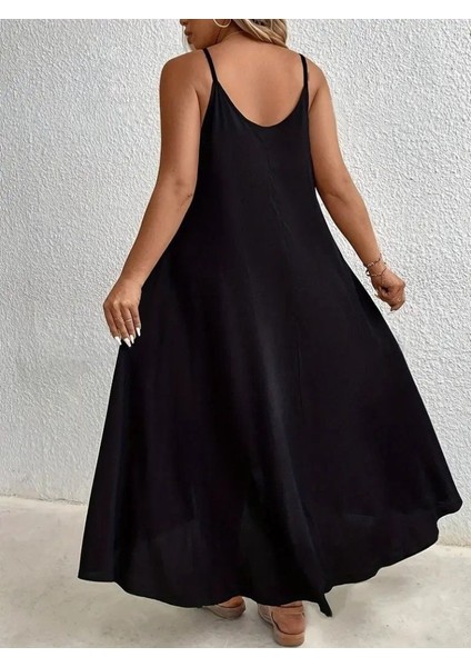 Kadın Boyundan Askılı Damla Detaylı Halkalı Asimetrik Kesim Viskon Elbise indirimleri