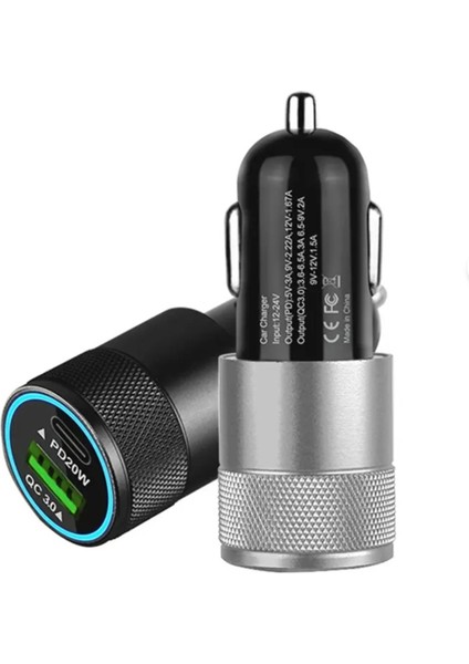 Araç Çakmaklık Hızlı Şarj Aleti iPhone Ve Android Uyumlu Type-c Ve Usb Girişli fırsatları