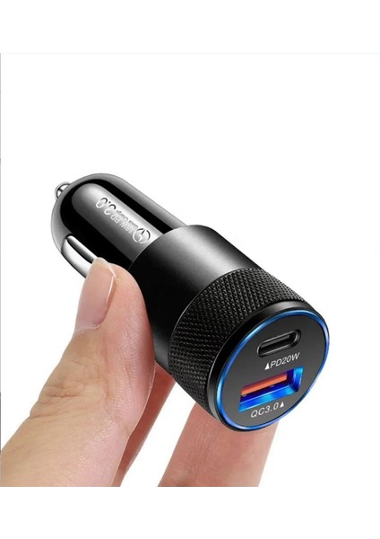 Araç Çakmaklık Hızlı Şarj Aleti iPhone Ve Android Uyumlu Type-c Ve Usb Girişli indirimleri