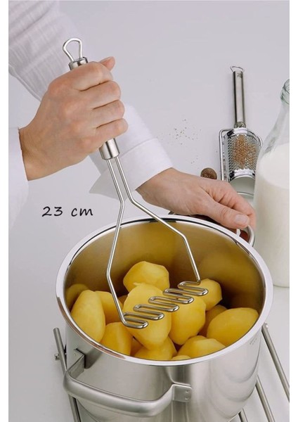 3'lü Set Paslanmaz Metal Patates Püre Ezici, Yumurta Çırpıcı ve 6 Fonksiyonlu Sebze Meyve Soyucu indirimleri