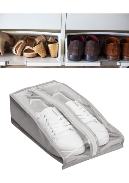 10'lu Şeffaf Renkli Ayakkabı Düzenleyici Seti, Bavul ve Raflar Için Ideal Organizer