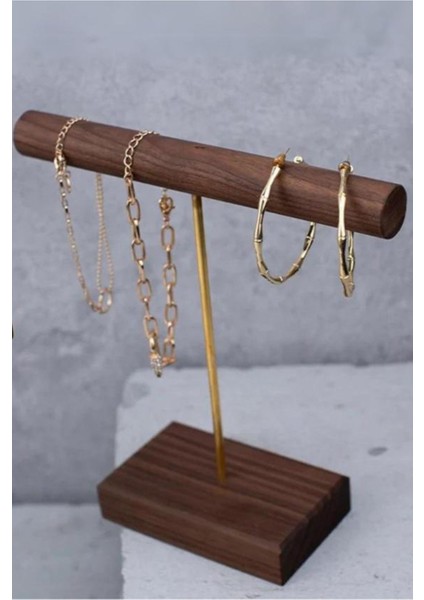 3'lü Ceviz Rengi Takı Düzenleyici, Dekoratif Kolye Askısı ve Standı fiyatları