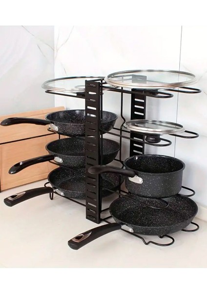 8 Katlı Çok Amaçlı Tencere ve Tava Düzenleyici, Siyah