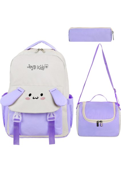 Joy's Kids 3'lü Okul Çanta Seti- Sevimli Tavşan Tasarımlı