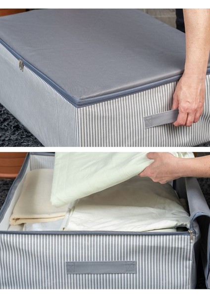 Antrasit Çizgili 6'lı Baza Altı Düzenleyici Hurç Seti 75X40X20 cm fiyatları