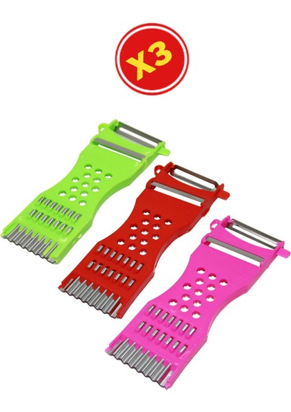 3 Adet 6 Fonksiyonlu Sebze Meyve Soyucu Jülyen Soyucu Patates Dilimleyici Cips Patates Doğrayıcı