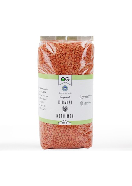 Og Natural Organik Kırmızı Mercimek 900 gr
