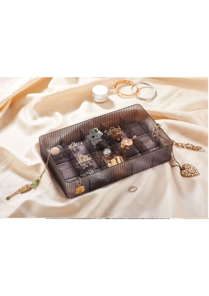 Lv 245 15 Bölmeli Takı Kutusu Organizer Gravat ve Saat Kutusu