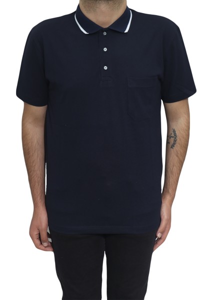 Fistan Store Erkek Düz Spor Kesim Normal Kalıp Polo Yaka Tek Cepli T-Shirt