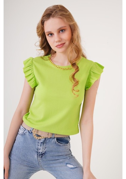 AYDOGANTICARET44 0430 Örme Bluz - E.yeşil