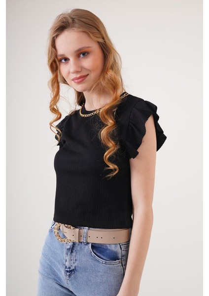 AYDOGANTICARET44 0430 Örme Bluz - Siyah