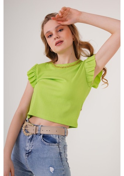 AYDOGANTICARET44 0430 Örme Bluz - E.yeşil