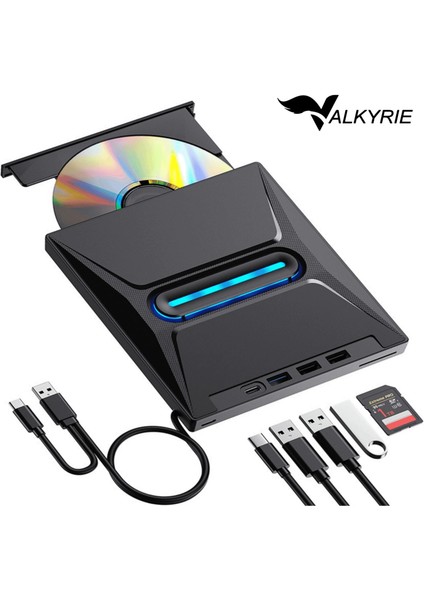 USB 3.0 Harici External CD DVD Okuyucu Yazıcı LED USB Hub Tf Sd Kart Okuyucu Çoğaltıcı