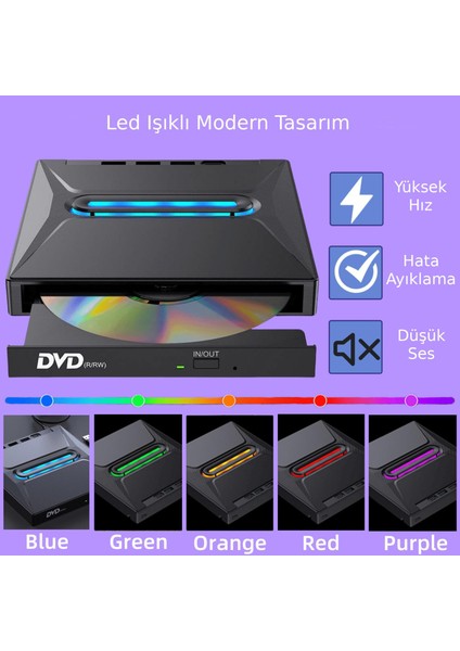 USB 3.0 Harici External CD DVD Okuyucu Yazıcı LED USB Hub Tf Sd Kart Okuyucu Çoğaltıcı indirimleri